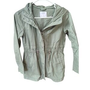 Girls Old Navy Khaki Army Hooded Jacket‎ Sz XL (14)